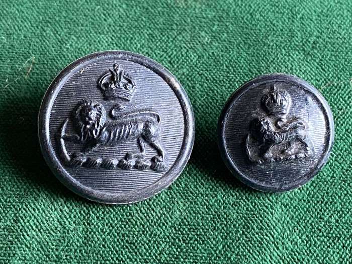 RHODESIA REGIMENT BUTTONS-WORN 1900`S-1950`S