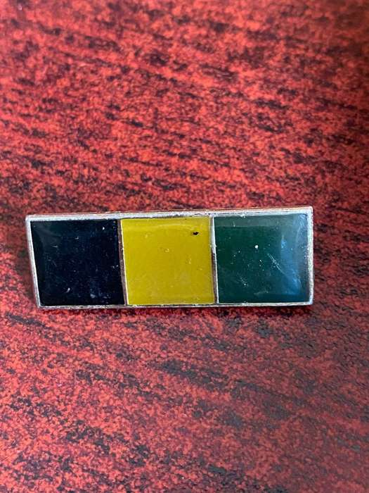 SA INFANTRY CORPS BERET BAR-2ND TYPE BLACK/YELLOW/GREEN-TWO PINS