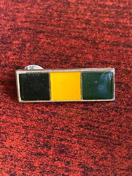 SA INFANTRY CORPS BERET BAR-2ND TYPE BLACK/YELLOW/ GREEN- ONE PIN
