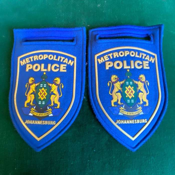 OLD JOHANNESBURG,METROPOLITAN POLICE TUPPER FLASH PAIR