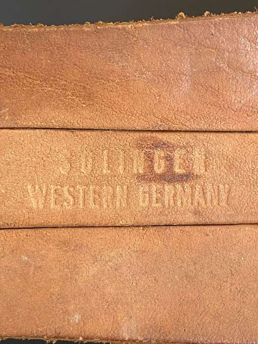 VERY LARGE ORIGINAL BOKER/SOLINGEN GERMANY,BOWIE KNIFE WITH LEATHER SHEATH-OVERALL LENGTH 34,5 CM-GO