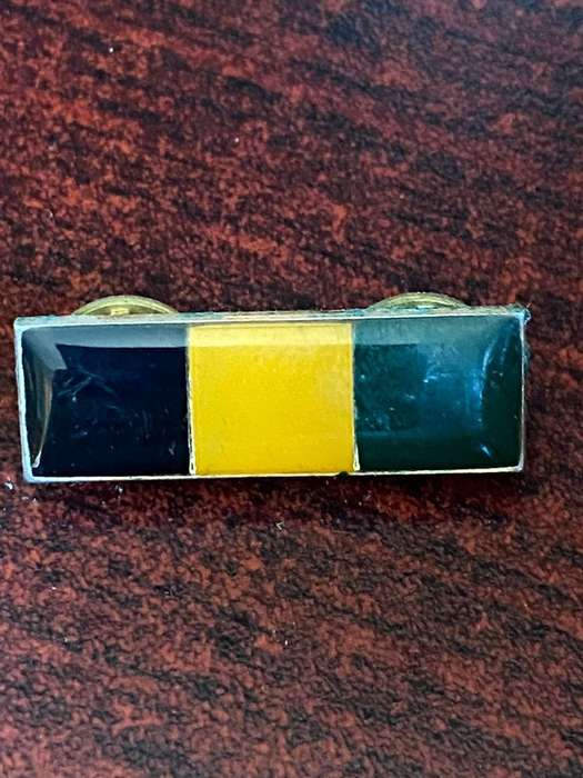 SA INFANTRY BERET BAR-BLACK/YELLOW/GREEN-2ND TYPE-SMALLER VARIATION- 2 PINS
