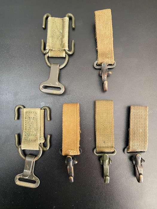 SADF PATTERN 73 CLIPS AND HANGERS-6 IN TOTAL -SOLD TOGETHER