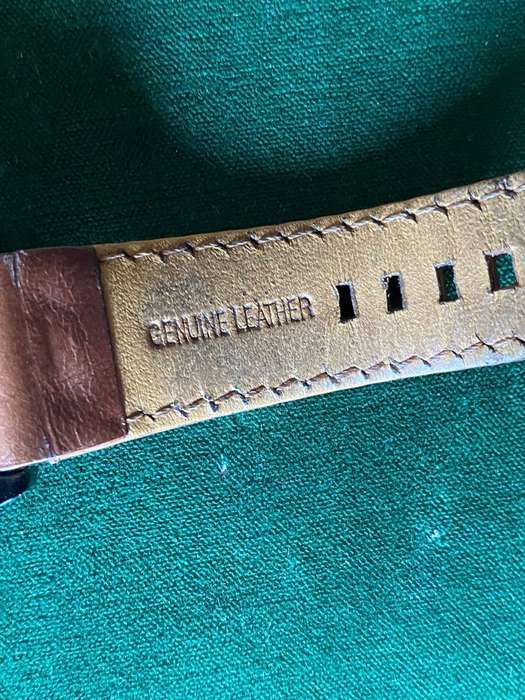 TW STEEL BLACKMENS WATCH,WITH BROWN LEATHER STRAP-CASE SIZE 45M-PERFECT WORKING CONDITION