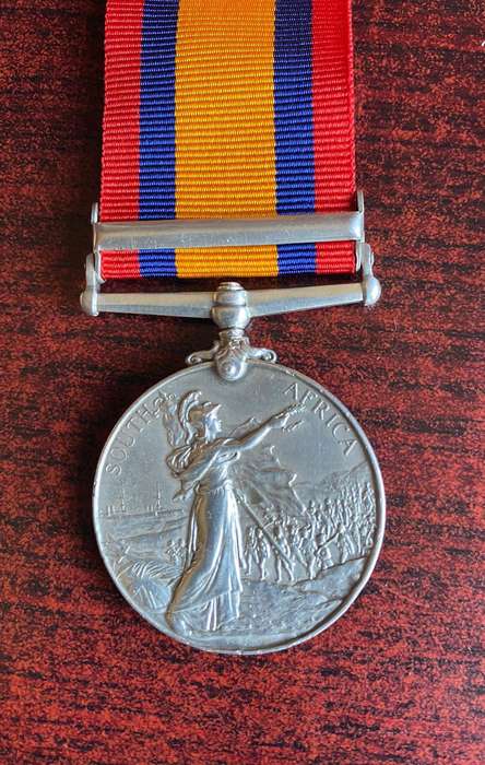 FULL SIZE BOER WAR QSA WITH CAPE COLONY BAR-AWARDED TO 23836 PTE. R.W. SCOTT CCCC CAPE COLONY CYCLE