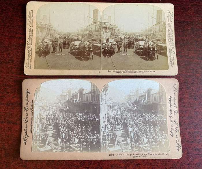 BOER WAR STEREO SCOPIC SLIDES-2 SOLDL TOGETHER