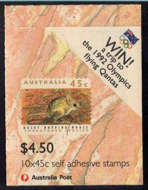 AUSTRALIA 1992 THREATENED SPECIES BOOKLET. SB 78. CAT 12 POUNDS.
