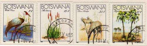 BOTSWANA 1983 ENDANGERED SPECIES SET OF 4 V.F.U. SG 541-44. CAT 10,50 POUNDS.