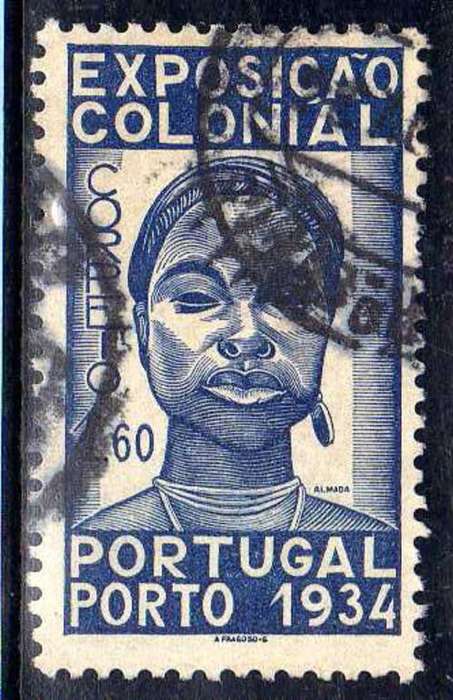 PORTUGAL 1934 "COLONIAL EXHIBITION" 1E60 BLUE FINE USED. SG 880. CAT 20 POUNDS.