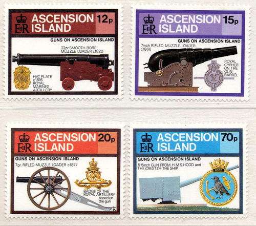 ASCENSION 1985 GUNS SET OF 4 U.M.M. SG 381-384.