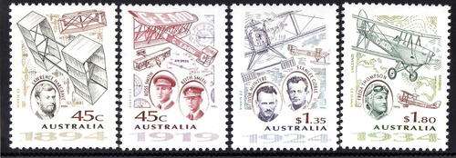 AUSTRALIA 1994 "AVIATION PIONEERS" SET OF 4 U.M.M. SG 1475-78. CAT 8,75 POUNDS.