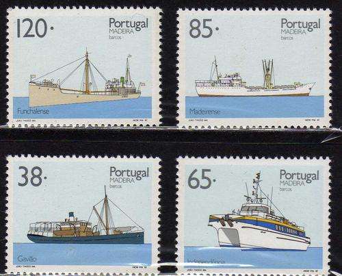 MADEIRA 1992 "INTER-ISLAND SHIPS" SET OF 4 U.M.M. SG 281-4. CAT 7,60 POUNDS.
