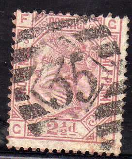 GREAT BRITAIN 1873-80. 2,5d ROSY MAUVE PLATE 5 FINE USED. SG 141. CAT 80 POUNDS.(2018)
