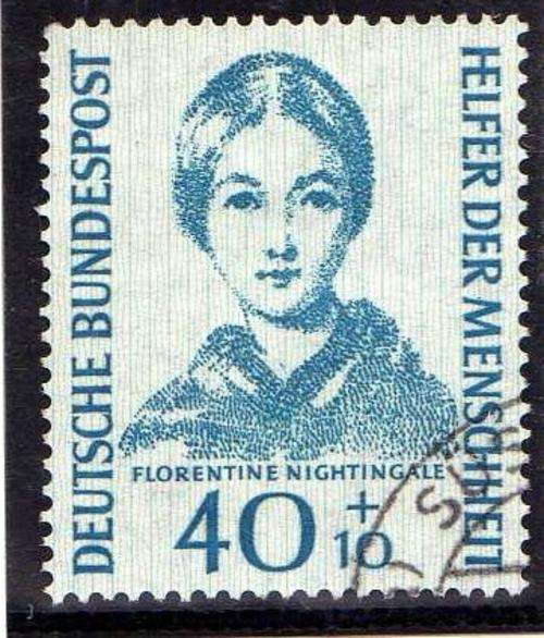 GERMANY WEST 1955 HUMANITARIAN RELIEF FUND 40 + 10pf V.F.U. SG 1151. CAT 50 POUNDS. (2013)