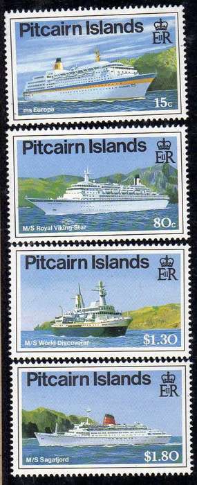PITCAIRN ISLANDS 1991 "CRUISE LINERS" SET OF 4 U.M.M. SG 395-8. CAT 8,75 POUNDS.