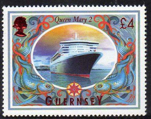 GUERNSEY 1998 "QUEEN MARY II" 4 POUND UMM. SG 802. CAT 9 POUNDS.