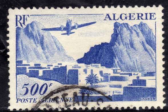 ALGERIA 1949 AIR 500FR V.F.USED. SG 293. CAT 46 POUNDS.