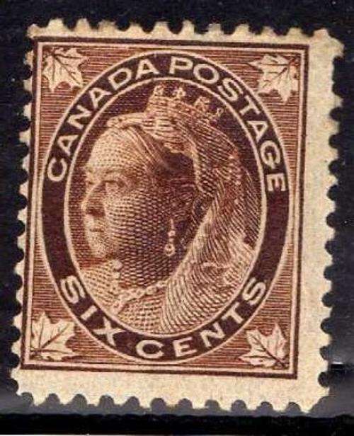 CANADA 1897-98 6c BROWN MOUNTED MINT. SG 147. CAT 60 POUNDS.