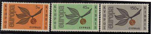 CYPRUS 1965 EUROPA SET OF 3 MOUNTED MINT. SG 267-9. CAT 13 POUNDS.