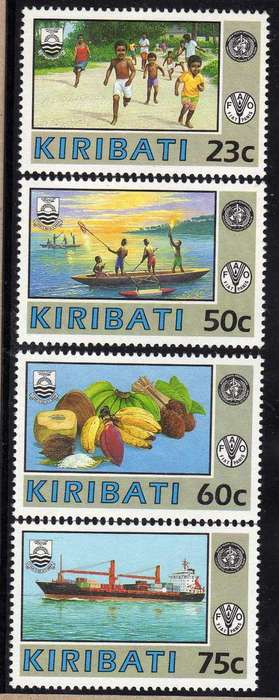 KIRIBATI 1992 "U.N. HEALTH" SET OF 4 U.M.M. SG 390-93. CAT 5,30 POUNDS.