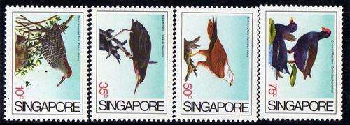 SINGAPORE 1984 "COASTAL BIRDS" SET OF 4 UMM. SG 467-470. CAT 5,80 POUNDS.