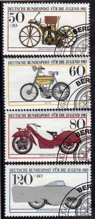 GERMANY WEST 1983 "YOUTH WELFARE MOTOR CYCLES" SET OF 4 V.F.U. SG 2018-21. CAT 6 GBP.