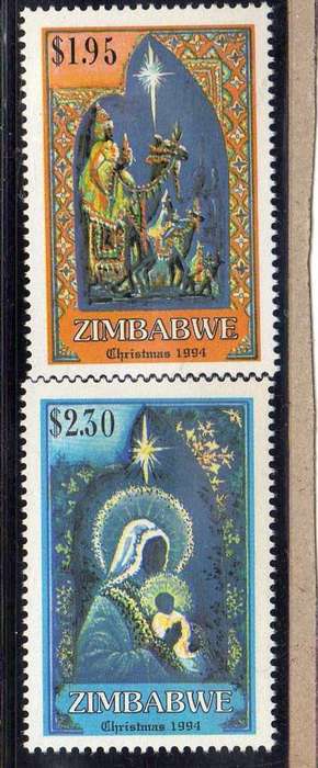 ZIMBABWE 1994 "CHRISTMAS" SET OF 6 UMM. SG 882-7. CAT 6,15 POUNDS.
