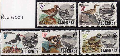 ALDERNEY 1984 "BIRDS" SET OF 5 UMM. SG A13-17. CAT 9,70 POUNDS.