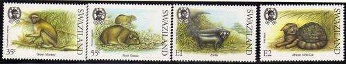 SWAZILAND 1989 SMALL MAMMALS SET OF 4 UMM. SG 549-552. CAT 14,50 POUNDS.