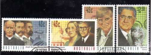 AUSTRALIA 1995 "MEDICAL SCIENTISTS" SET OF 4 VFU. SG 1552-55. CAT 10,60 POUNDS.