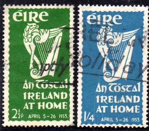 IRELAND 1953 "IRELAND AT HOME FESTIVAL" SET OF 2 FINE USED. SG 154-5. CAT 28 POUNDS.
