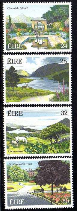 IRELAND 1989 "NATIONAL PARKS AND GARDENS" SET OF 4 UMM. SG 714-717. CAT 5 POUNDS.