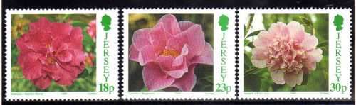 JERSEY 1995 "CAMELIAS" SET OF 5 UMM. SG 693-97. CAT 4,55 POUNDS.