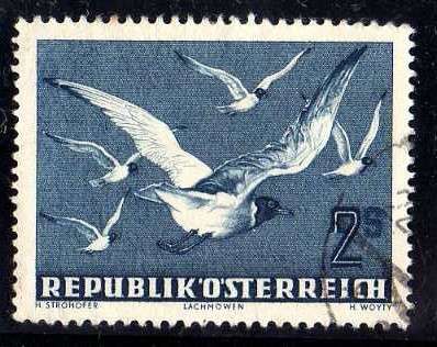 AUSTRIA 1950 AIR - BIRDS 2S VERY FINE USED. SG 1217. CAT 11 POUNDS.
