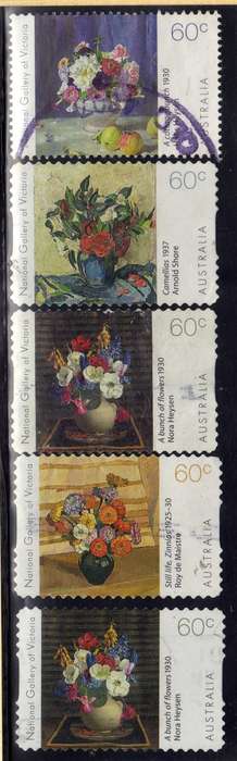 AUSTRALIA 2011 "GALLERY SERIES FLOWERS" SET OF 5 SELF ADHESIVE FU. SG 3574-78. CAT 6,50 POUNDS.