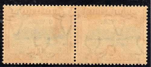 SOUTH WEST AFRICA 1927/30 10/-  VLMM PAIR WITH VIGNETTE SHIFT. SACC 90. CAT R2600++. (SACC 2017/18)