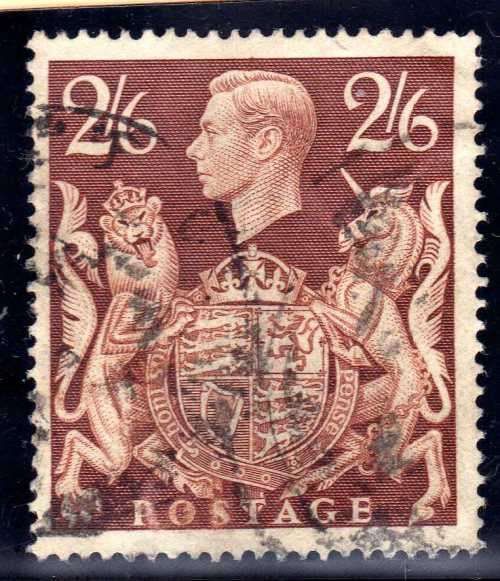 GREAT BRITAIN 1939 DEFIN 2/6d BROWN VFU. SG 476. CAT 8 POUNDS.