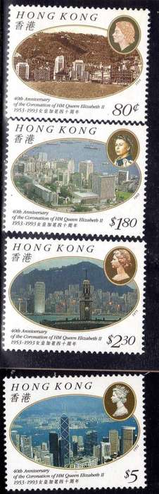 HONG KONG 1993 2 SETS UMM (1) STRING INSTRUMENTS (2) 40TH ANNIV CORONATION. SG 737-44. CAT 5,65 GBP.