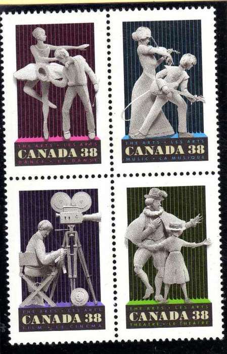CANADA 2 SETS OF 4 UMM (1) 1989 150 YEARS PHOTOGRAPHY (2) 1989 ARTS & ENTERTAINMENT. CAT 7,40 GBP.