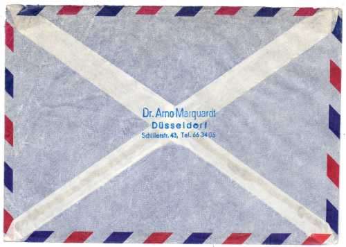 GERMANY 1959 "BEETHOVEN HALL, BONN" 25pf (x2) & 40pf ON AIR MAIL COVER TO SOUTH AFRICA. Mi 318, 319.