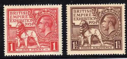 GREAT BRITAIN 1924 "BRITISH EMPIRE EXHIBITION" SET OF 2 UMM. SG 430-31. CAT 50 POUNDS.