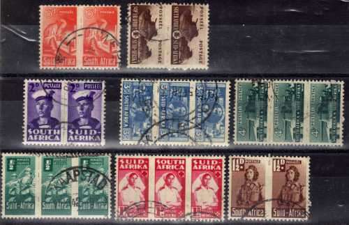 SOUTH AFRICA 1942 SMALL WARS SET OF 8 UNITS VERY FINE USED. SACC 95 - 102. CAT R395.
