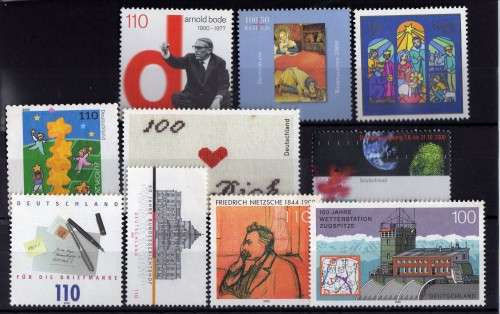 GERMANY 2000, 9 ISSUES UMM. CAT 16,70 POUNDS.