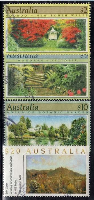 AUSTRALIA 1989 BOTANIC GARDENS SET OF 4 VERY FINE USED. SG 1199-1201a. CAT 9,90 GBP.