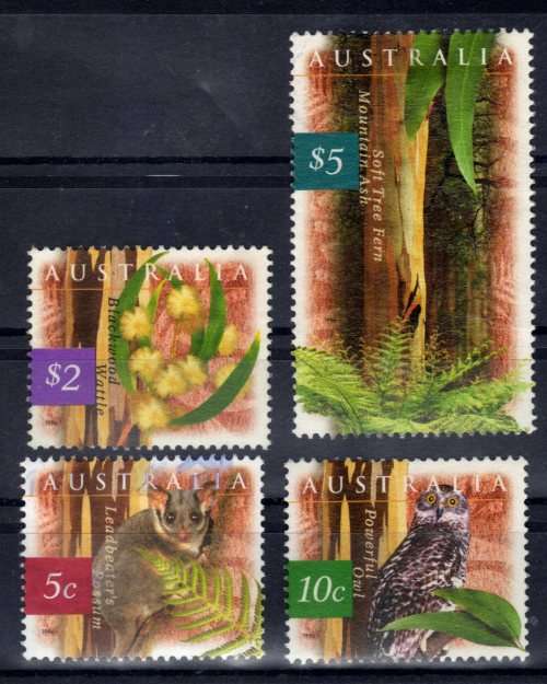 AUSTRALIA 1996 "FLORA AND FAUNA" 1ST SERIES SET OF 4 MIXED MINT NO GUM & VFU. SG 1622-5.