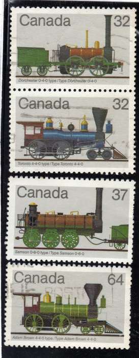 CANADA 1983 LOCOMOTIVES (1ST SERIES) SET OF 4 VFU. SG 1106-09. CAT 5,50 POUNDS.