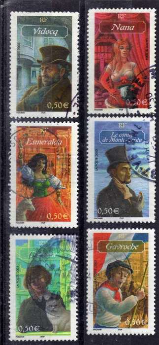FRANCE 2003 "LITERATURE" SET OF 6 FINE- VERY FINE USED. SG 3918-3923. CAT 5 POUNDS.