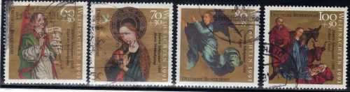 GERMANY WEST 1991 "CHRISTMAS" SET OF 4 VFU. SG 2427-2430. CAT 10,40 POUNDS.
