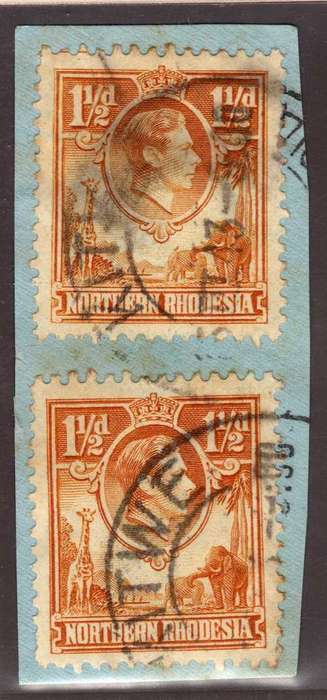 NORTHERN RHODESIA 1938 DEFIN 1½d YELLOW-BROWN FINE USED WITH `TICKBIRD` FLAW. SG 30b. CAT £75 (2022)