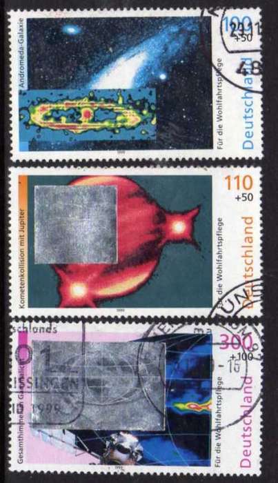 GERMANY 1999 `OUTER SPACE` PART SET OF 3 VFU. SG 2926, 2929-30. CAT 9 POUNDS